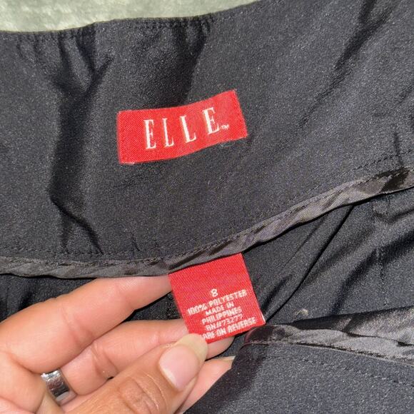 Elle Shorts Women's 8 Black Pleated Side Zip Pockets Casual Y2K Skort Mini - Picture 3 of 7